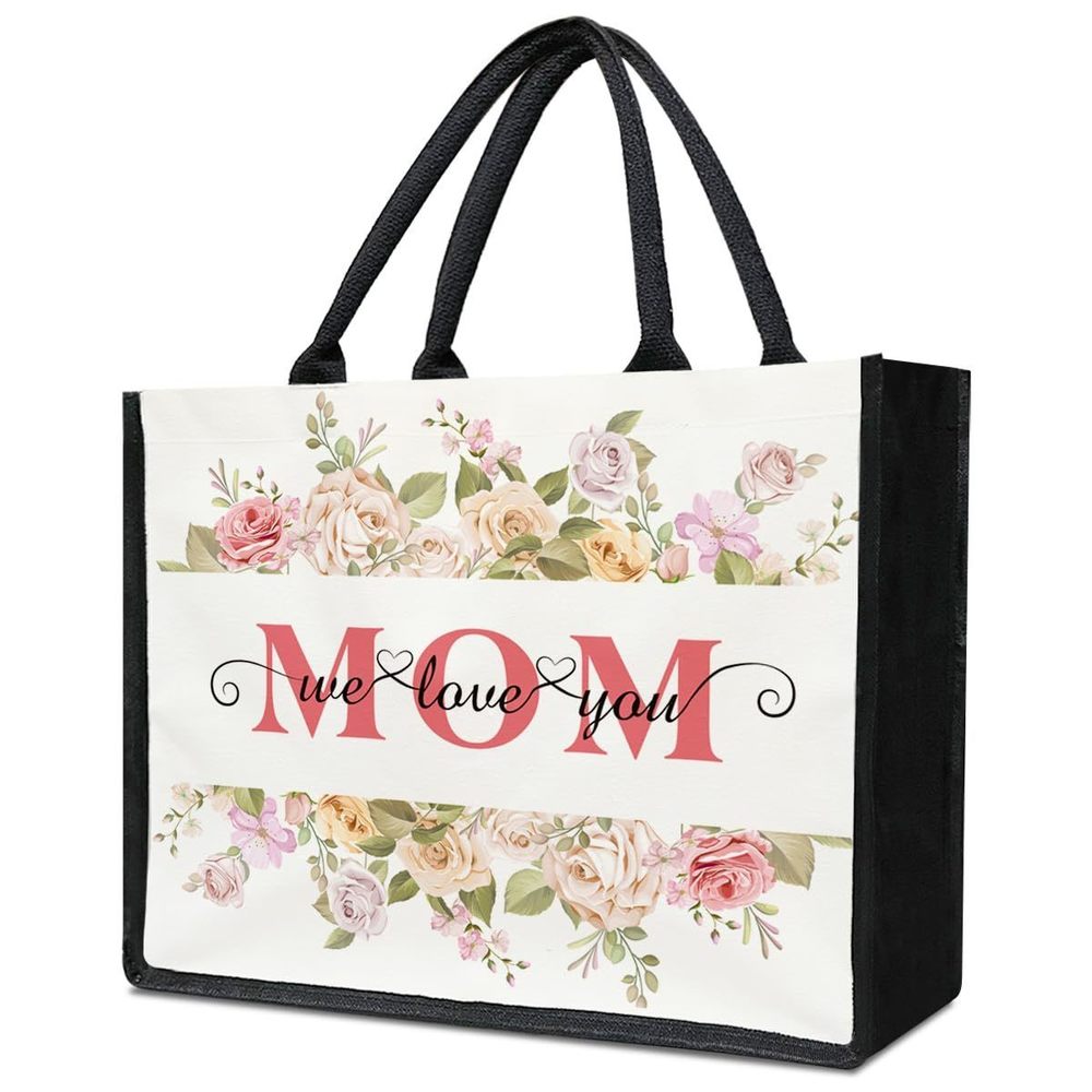 Mom Bag, Mama Tote Bag, Aesthetics Tote Bag, Unisex-Adults, Black, UwU